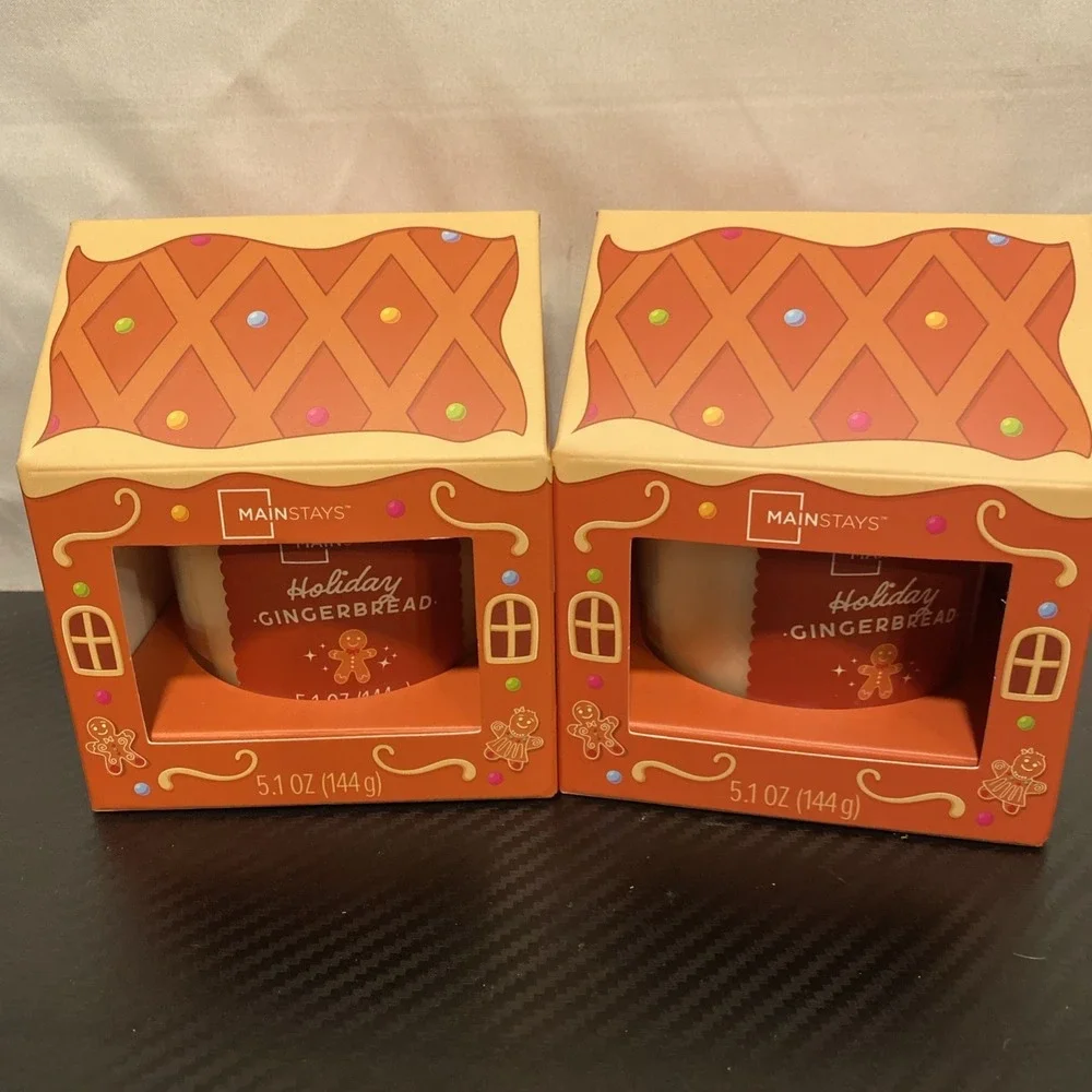2x‎ Mainstays Holiday Gingerbread Candle 5.1oz 1 Wick